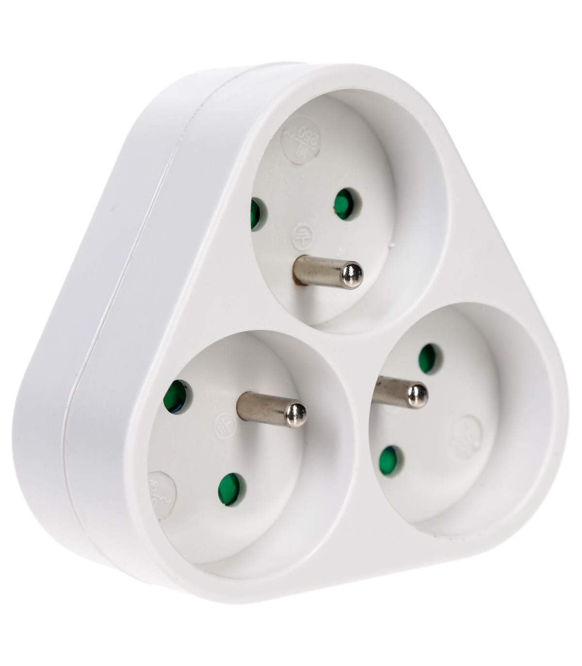 JJA 850831 Socle 3 Prises terre Blanc