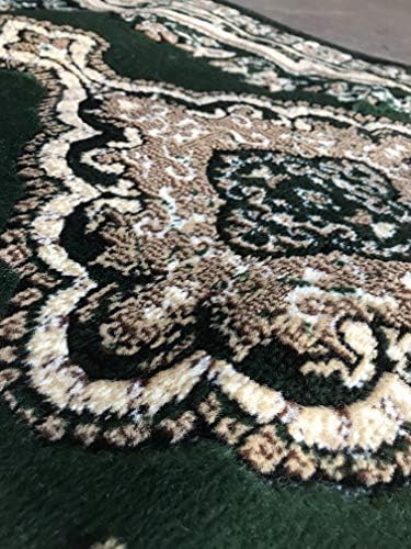 Miniatura 3 de Tapete tradicional persa Hunter verde oscuro, marrón, negro y beige, diseño 520 (2 pies x 3 pies)