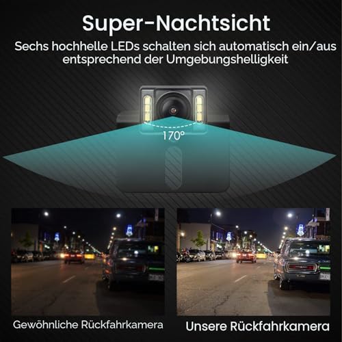 AUTO-VOX M1W Wireless Backup Kamera-Kit,Rückfahrkamera drahtlos, IP68 Wasserdicht LED Super...