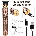 Ceenwes Zero Balde Hair Trimmer Pro T Outline Clippers T Blade Trimmer Cordless Zero Gapped Trimmer Professional Hair…