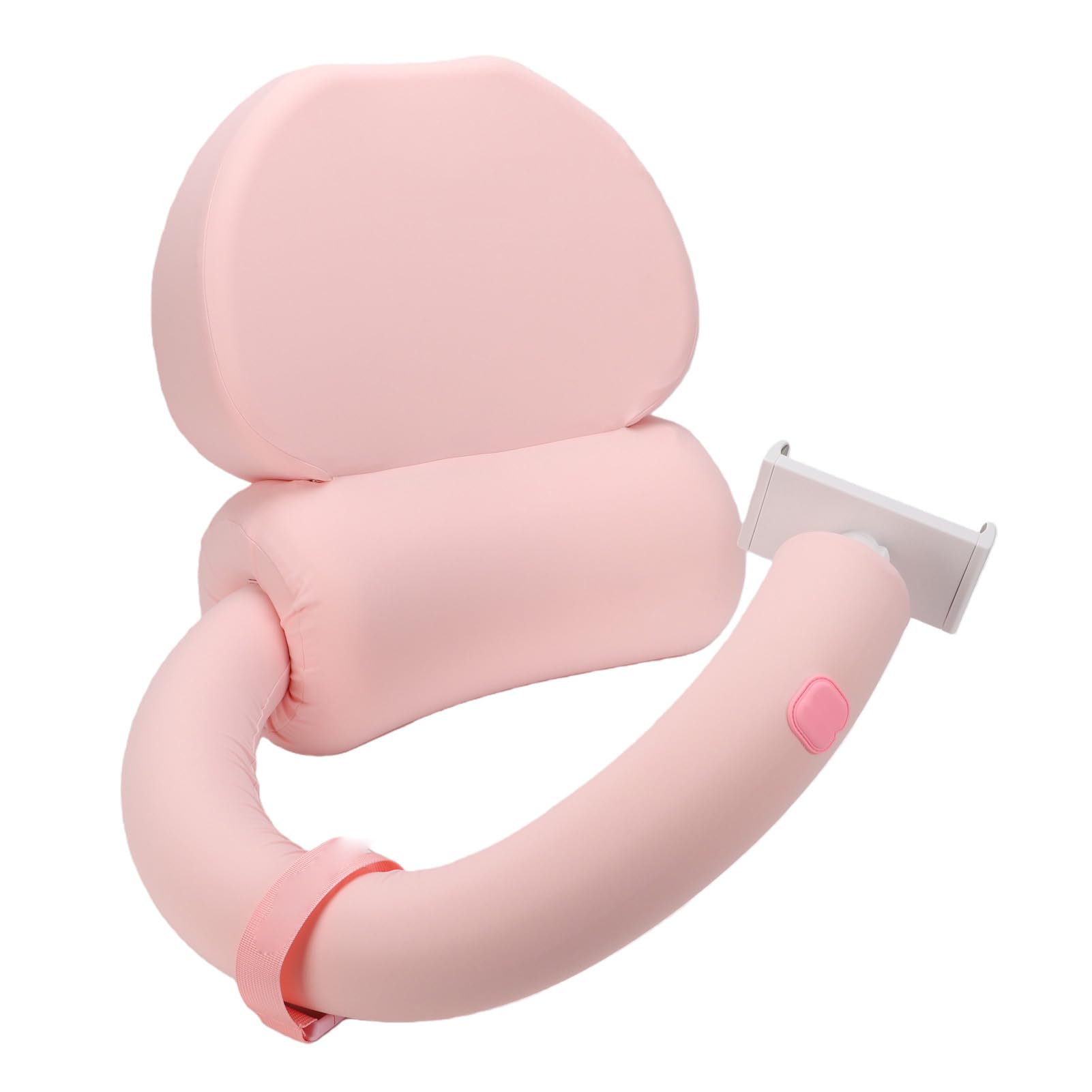 Luqeeg Poduszka do Czytania, Poduszka Oparcia z Pianki Memory do Siedzenia na łóżku, Ergonomiczna Leżenia z Regulowanym Stojakiem na Telefon, Antypoślizgowy Uchwyt (PINK)