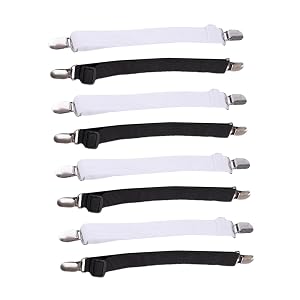 8pcs Bed Sheet Holder Clips Heavy Duty Elastic Fasteners for Fitted Multi-Function Mattress Strap Bands Keep Secure for