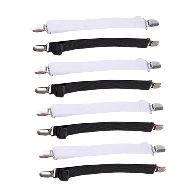 8pcs Bed Sheet Holder Clips Heavy Duty Elastic Fasteners for Fitted Multi-Function Mattress Strap Bands Keep Secure for