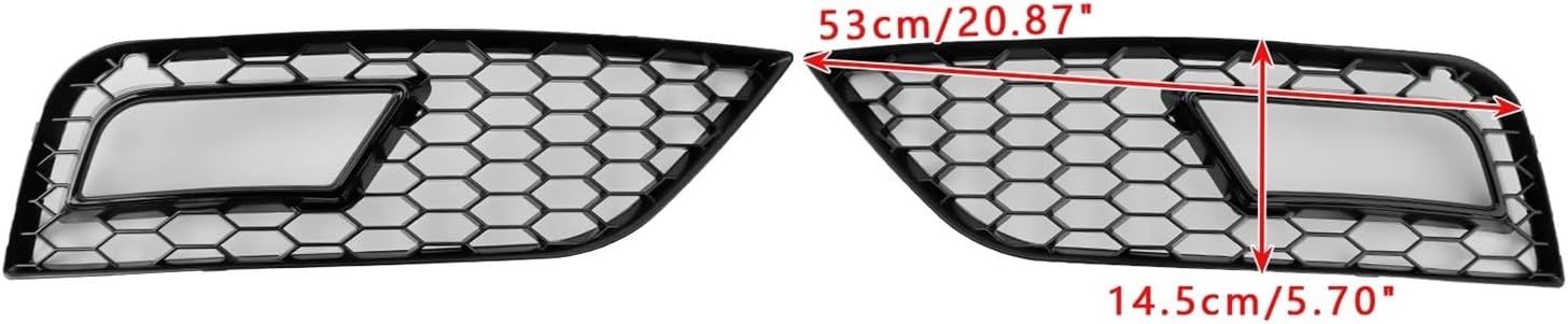 Black Honeycomb Fog Light Cover Compatible For Audi A4 B8.5 2013 2014 2015 Standard Bumper