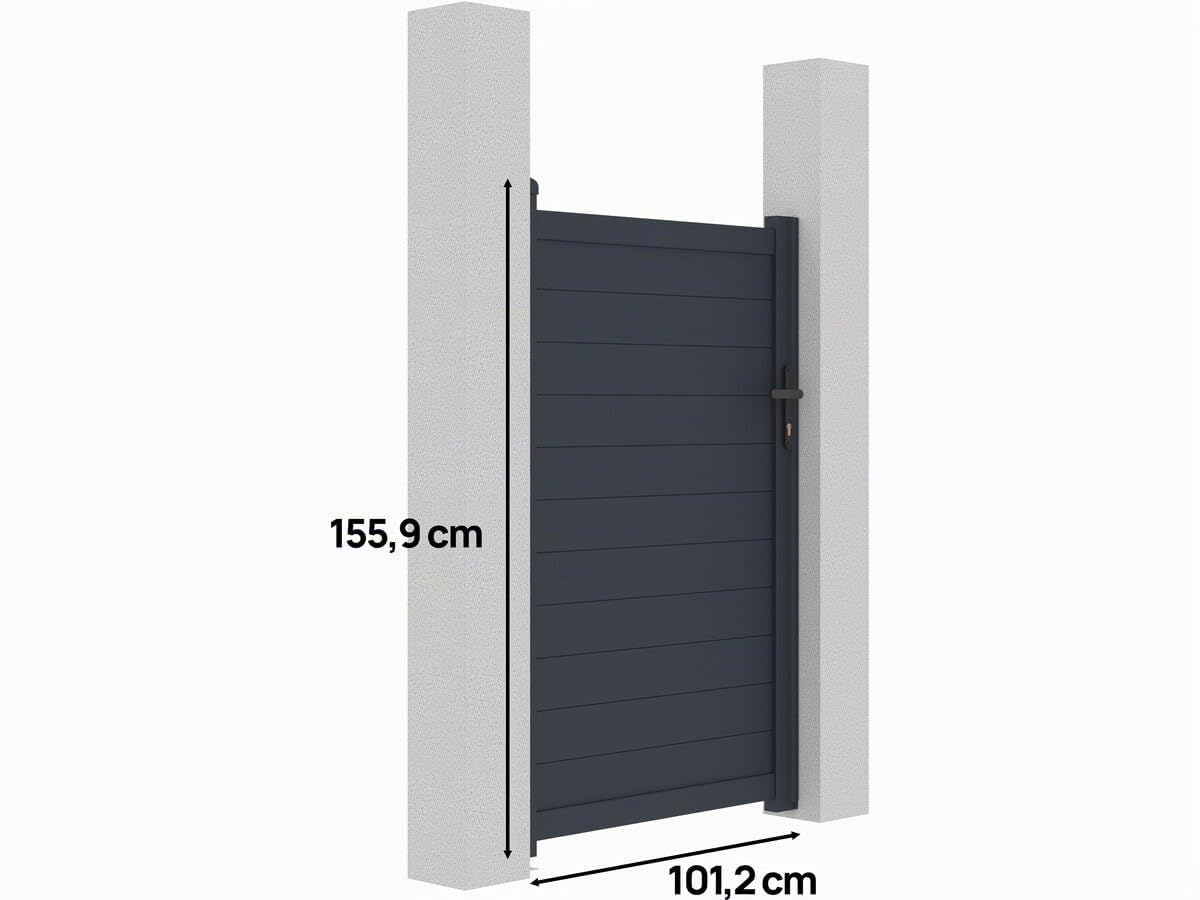 Puerta jardin aluminio Marc - 101.2 x 155.9 cm - Gris
