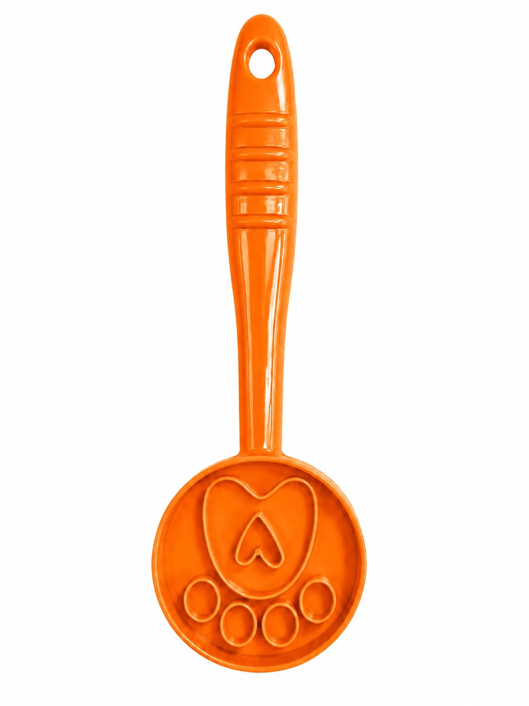 Lick Paddle Dog Treat Spreader, BPA Free, Paw, Bone, Ice Cream, Dog Face, Print Design, Training Aid, Reduces Anxiety, Mental Enrichment, For All Dogs (Orange, Paws Shape)