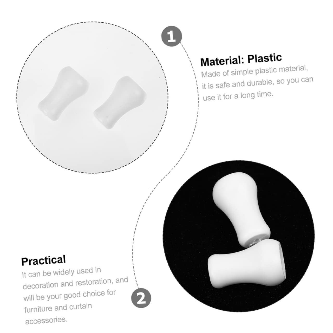 MUCKLILY Curtain Cord Knobs 20pcs Plastic Blind Pull Cord Tassels for Roller Shades