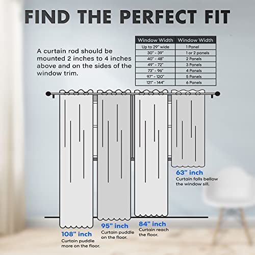 Regal Home Collections Solid Lightweight Voile Sheer Curtains - Rod Pocket Light Filtering Curtains - Sheer Window Curtain Panels For Living Room, Bedroom - Sheer Drapes (52In W X 84In L, Black) #TOP5