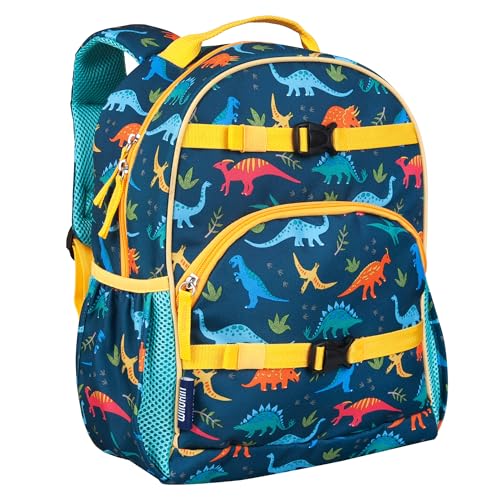 Image of Wildkin Kids Backpack for Boys & Girls, ECO rPET Recycled Lightweight 15 inch Bookbag with Padded Straps - Ideal for Preschool, Kindergarten, School & Travel, Ages 4-6 - Jurassic Dinosaurs