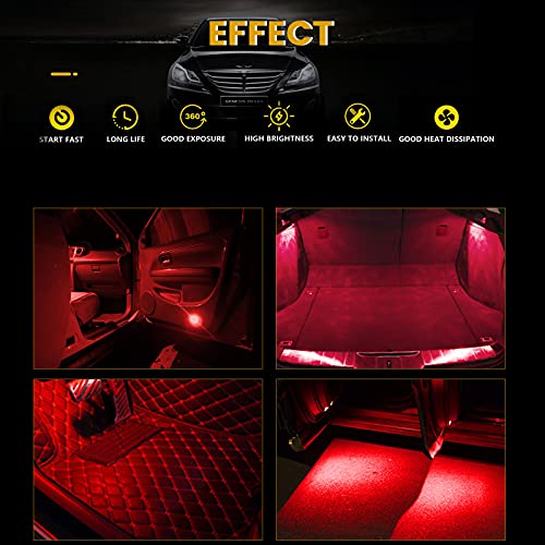 Everbright T10 194 Led Bulb 5050 5Smd 168 W5W 2825 Led Bulb For Car Interior Lights Dome Map Trunk Light Clearance Dashboard Bulb License Plate Light Lamp Dc 12V,Red (Pack Of 20) #TOP1