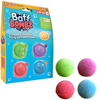 4 x Bath Bombs from Zimpli Kids, Perfect Children's Bath Fizzies Gift Set, Bath Sets Bombs, Christmas Toy, Childrens Stocking Filler