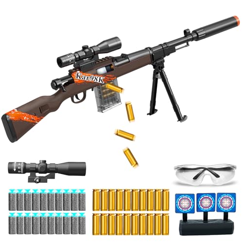 YERBA MATE Shell Ejecting Soft Bullet Toy Gun, Toy Foam Blasters with 20 Bullets 1 Goggles,...