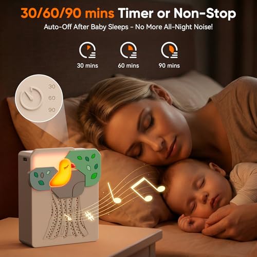 Image of Sound Machine for Baby Soother,AI Cry Detection & Auto-Soothing,Parent-Voice Comfort,13 Soothing White Noise Machine,Record,Timer and Night Light, Ideal for Newborns,Sleeping Soother, Meditation