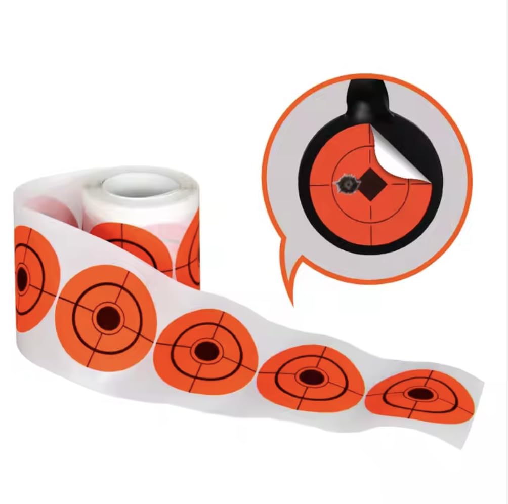 Następna 250 bersagli adesivi arancioni 5 cm (2") per tiro - compatibile con metallo, cartone, ABS - alta visibilità pratica precisione