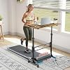 HOMIDEC Standing Desk, 32 Inch Portable Small Desk Adjustable Height, Rolling Home Office Desks with Wheels, Sit Stand Desk for Bedroom Walking Pad Home Office Small Space, Rustic