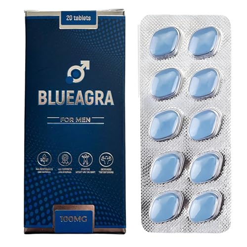 BlueAgra Ginseng Tablets for Men – 20 Count | 100 mg per Tablet | Natural Vitality & Stamina Support | Mineral Complex | Fast Acting | Made in UK