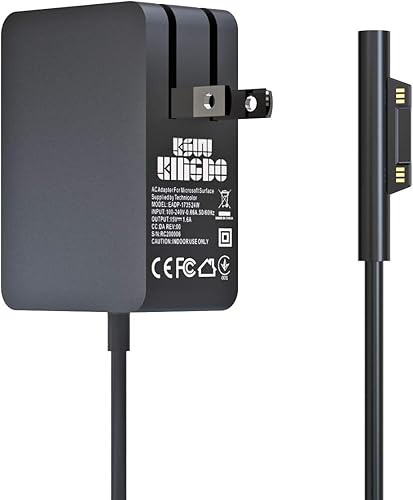 Microsoft Surface Go - Cargador de 24 W - Adaptador de corriente de 15 V 1.6 A para Surface Go 3/2/1, Pro 4/5, portátil Core m3 Tablet Travel Case
