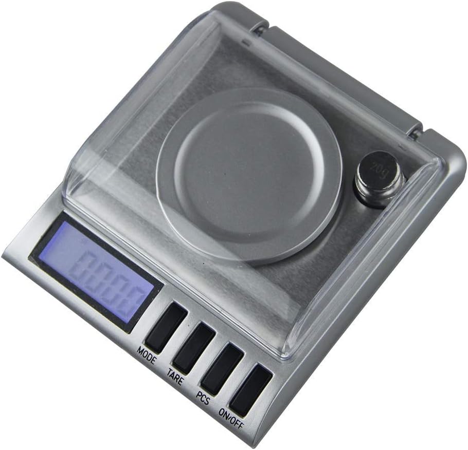 50g 0.001g Mini Electronic Digital Scale Weighing Medicinal High Precision 0.001g Pocket Digital Scale Weighing Balance,Silver(Silver)