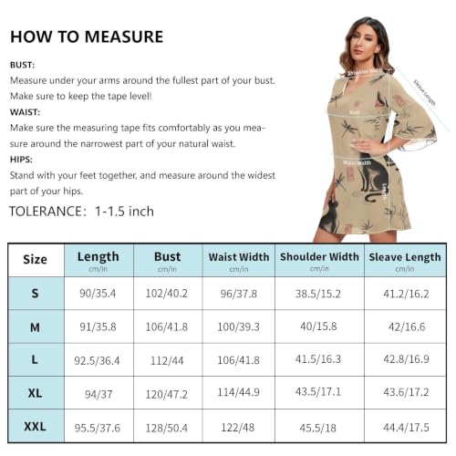 Robe d'été chat noir chic en tissu fluide avec col en V raffiné - 5