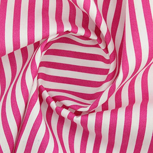 ALMACENES CASA ANGEL Tela Raya ALGODÓN Ancho 150cm por Metros. Textura Muy Suave, Agradable Y CÓMODA. (FÚCSIA, 1 Metro)