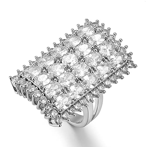 Cubic Zirconia Rectangle Brilliant Engagement Ring2