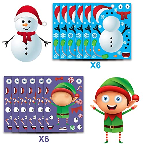 Happy Storm Christmas Stickers For Kids Christmas Party Games For Kids Make Your Own Christmas Stickers Diy Christmas Santa Snowman Reinder Face Sticker Xmas Party Favors For Classroom Children Activities #TOP3