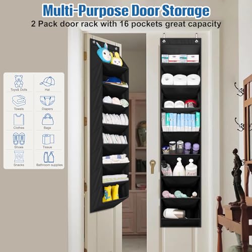 Sleeping Lamb HO00813-BKFM 2 Pack Narrow Over The Door Shoe Organizer thumb #5