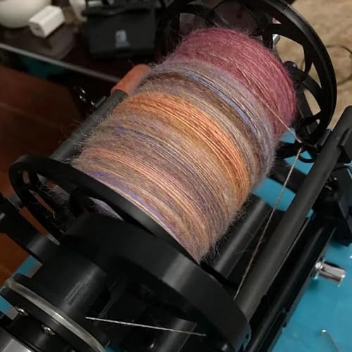 Elektryczne koło spinningowe do spinningu światłowodowego DIY Studio - Bezstopniowa prędkość 12V Mini spinningowa wełna koła z 3 małymi szpulami, 800RPM / min - maszyny do nawijania przędzy, czarny
