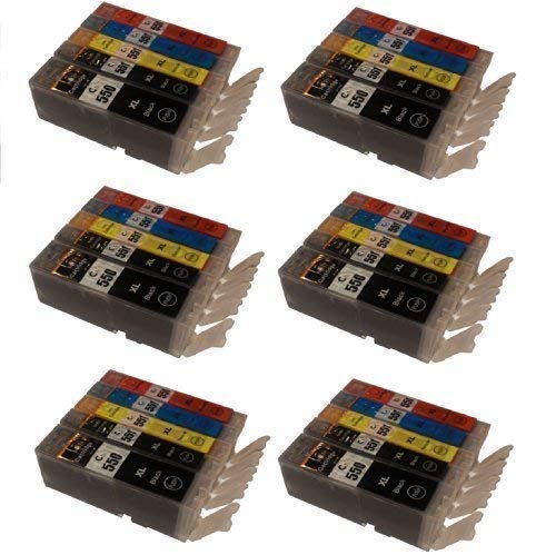 Cartouches d'encre pour Canon Pixma MG5650 iP7250 avec puce anti-erreur et jauge de contrôle