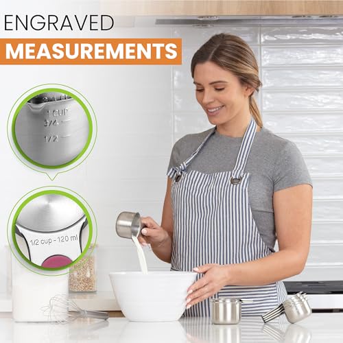 Image of Spring Chef 7 Magnetic Stainless Steel Measuring Cups Set, Mountain Sunrise