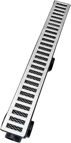 Ralo Linear Alumínio 6x50 com Tela Anti Insetos e Coletor preto Multi Saídas 40mm