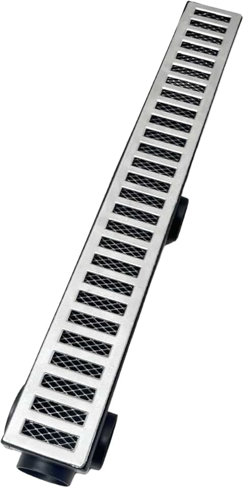 Ralo Linear Alumínio 6x50 com Tela Anti Insetos e Coletor preto Multi Saídas 40mm