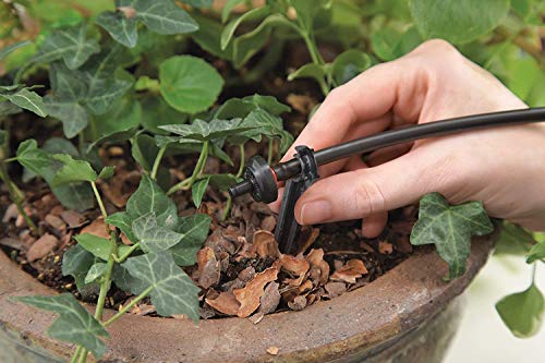 Raindrip R560DP Automatic Drip Irrigation Watering Kit with Customizable Timer for Containers and Hanging Baskets, Waters up to 20 Plants, Includes 20 PC Drippers, Black - Thumbnail 7