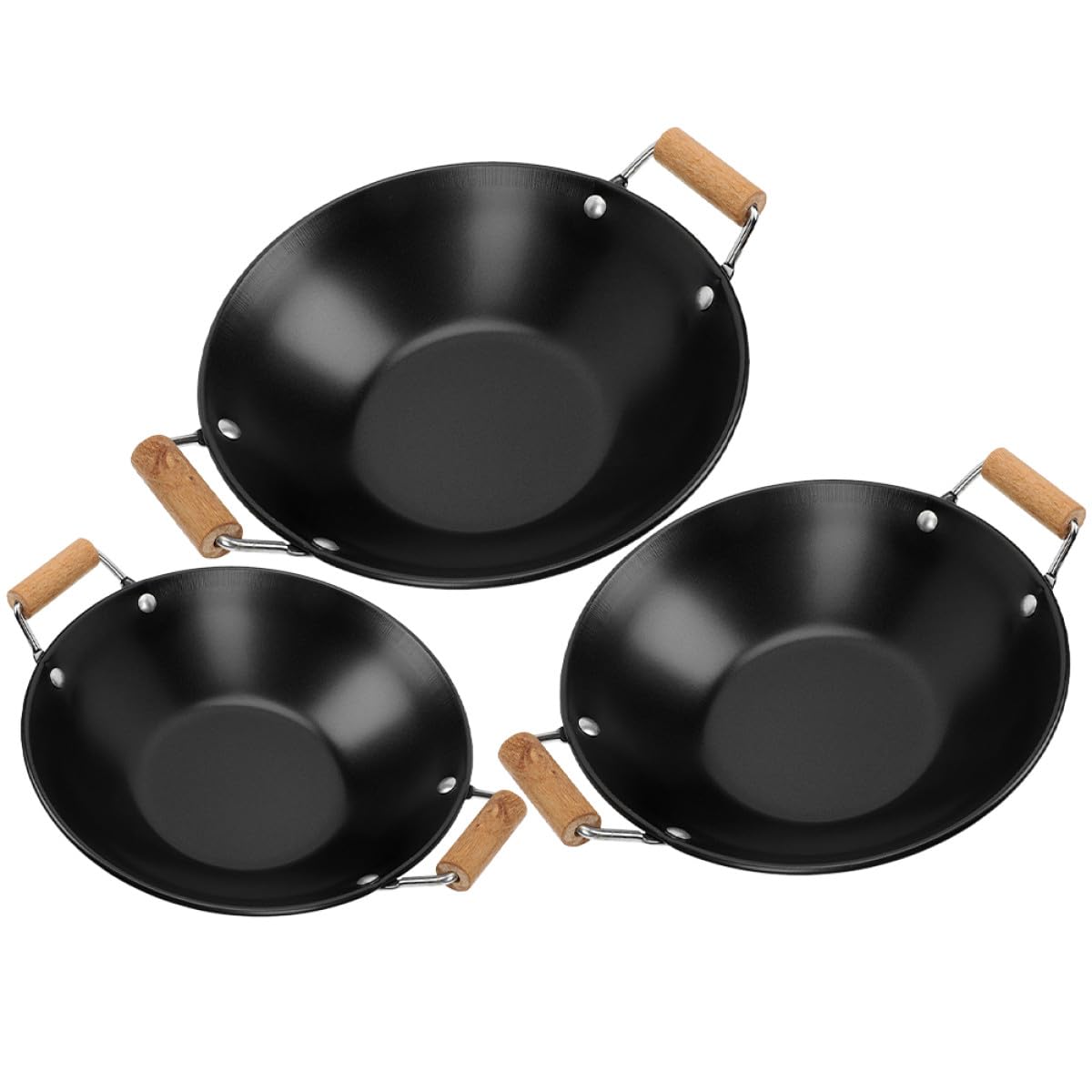 Casseroles épaisses en métal noir Beaupretty pour éviter les chocs en cuisine de restaurant