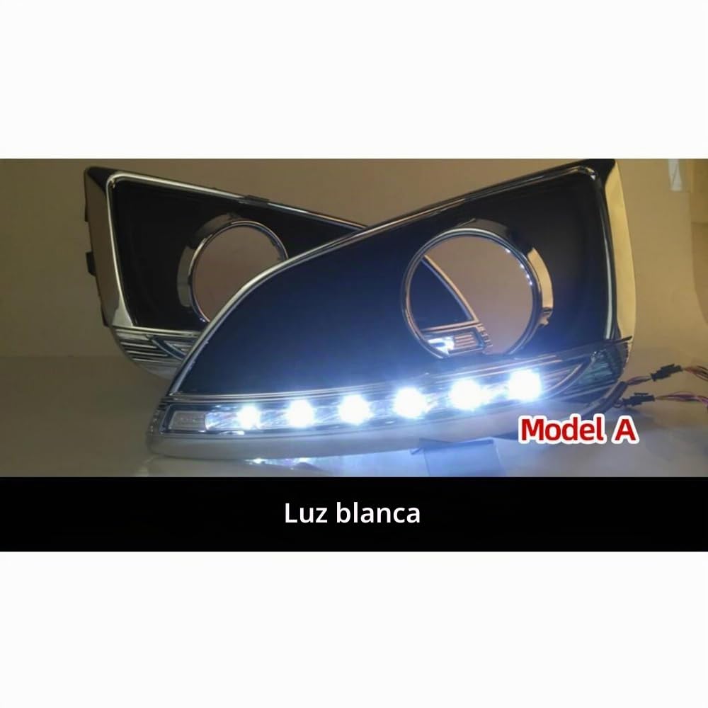 BAKUGO 2 Piezas LED Luz De Circulación Diurna Luz Antiniebla Luz Parachoques Delantero DRL Luz De Señal De Vuelta para Hyundai IX35 2010 2011 2012-White
