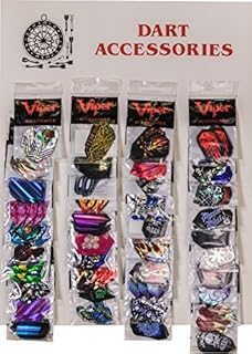 Viper Assorted 2D Glitter Dart Flights on Display Card: 40 Sets of Mixed (Standard and Slim) Flights, 120 Pieces