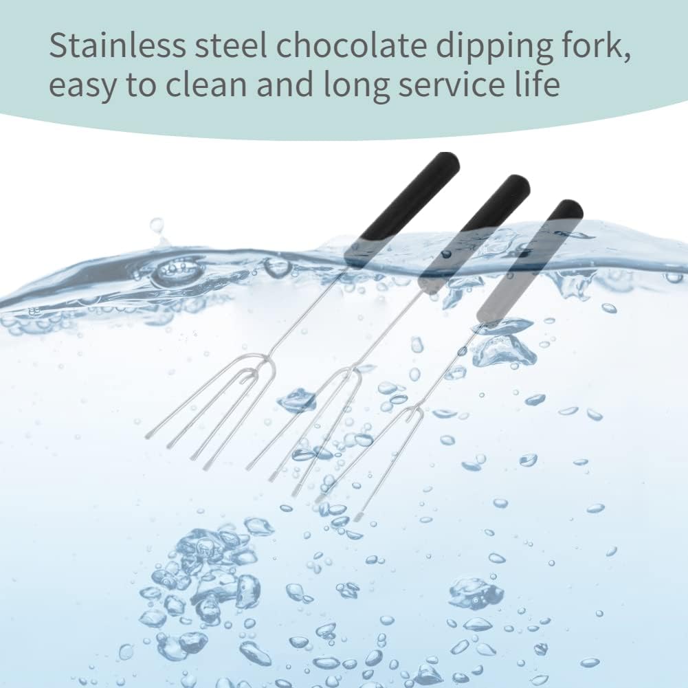 10Pcs Chocolate Dipping Tool Candy Dipping Forks Fondue Forks Chocolate Dipping Set Baking Supplies Cooking Decoration Spoon DIY Art, for Handmade Chocolates, Pralines and Truffles