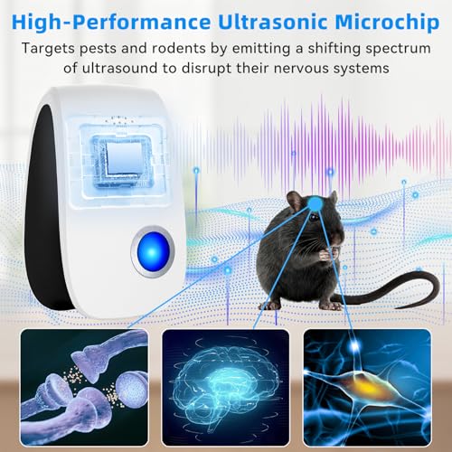 Image of Upgraded Ultrasonic Repellent, Indoor Pest Repellent, Electronic Plug in Pest Control for Roach, Ant, Rodent, Mouse, Bugs, Mosquito, Spider Repellent for House, Garage, Warehouse (12 Packs)