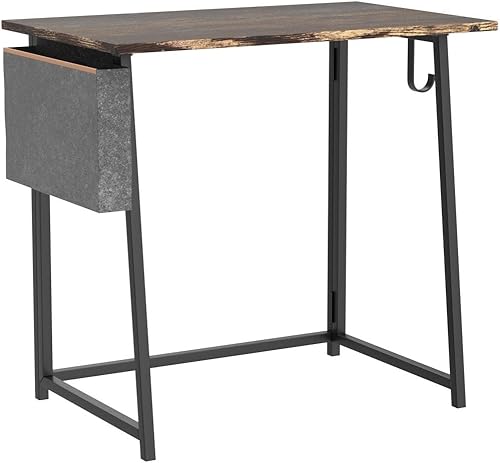 Miniatura 63 de 4NM Escritorio plegable pequeño de 31.6 pulgadas, escritorio plegable de oficina en casa, mesa de estudio para dormitorio pequeño que ahorra natural