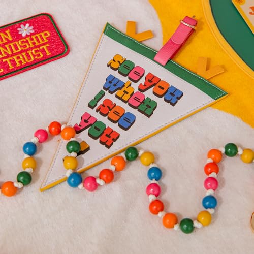 ban.do Getaway Vegan Leather Luggage Tag, Large Novelty Luggage Identifier, Cute Suitcase Tag, Pennant4