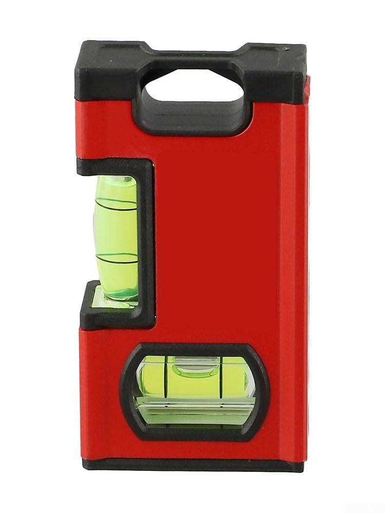 Nivel de burbuja magnético de aluminio herramienta de nivelación de construcción con medidor de nivel de burbuja para carpintería fontanería y proyectos de mejora del hogar, resistente (771-10 cm)
