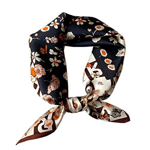 Woman's gift Thanksgiving Gift Christmas gift 秋季新款真丝丝巾 时尚小方巾 印花多功能桑蚕丝丝巾 (A16) image 4