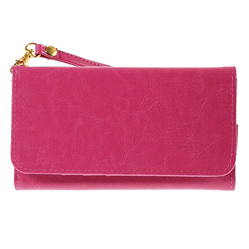 Funda Carcasa Wiko Birdy 4G con Tarjetero de Piel Sintética Libro Rosa 4