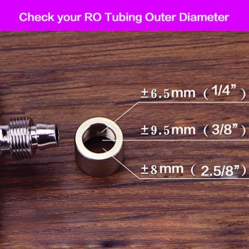 Puresec Chrome Sink Faucet Diverter Valve For Above Counter Water Filter Faucet Sprayer Attachment For Countertop Filter To 1/4" Ro Tubing Faucet Adapter,Faucet Splitter For Water Diversion #TOP2