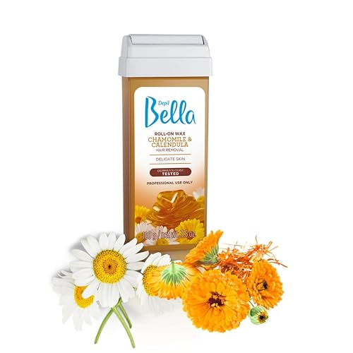 Depil Bella Depilatorio brasileño de cera enrollable de manzanilla y caléndula  Depilatorio de cera para depilación corporal, cartucho de cera para