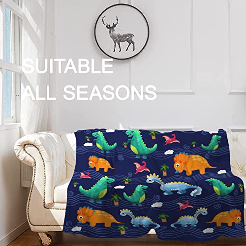 Soft Cartoon Kids Dinosaur Big Blankets For Boys Girls Twin Blanket For Bed, Fluffy Flannel Kids Dinosaur Throw Blankets For Toddlers Kids, Fleece Dino Blankets For Boys Bed 60X80 Personalized Gift #TOP5