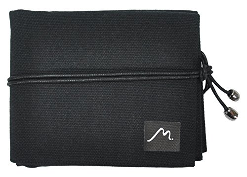 Metier Life Watch Roll for Travel Storage - Canvas and Soft Vegan Suede (Grey/Blue) (4 Watch, Black/Black)