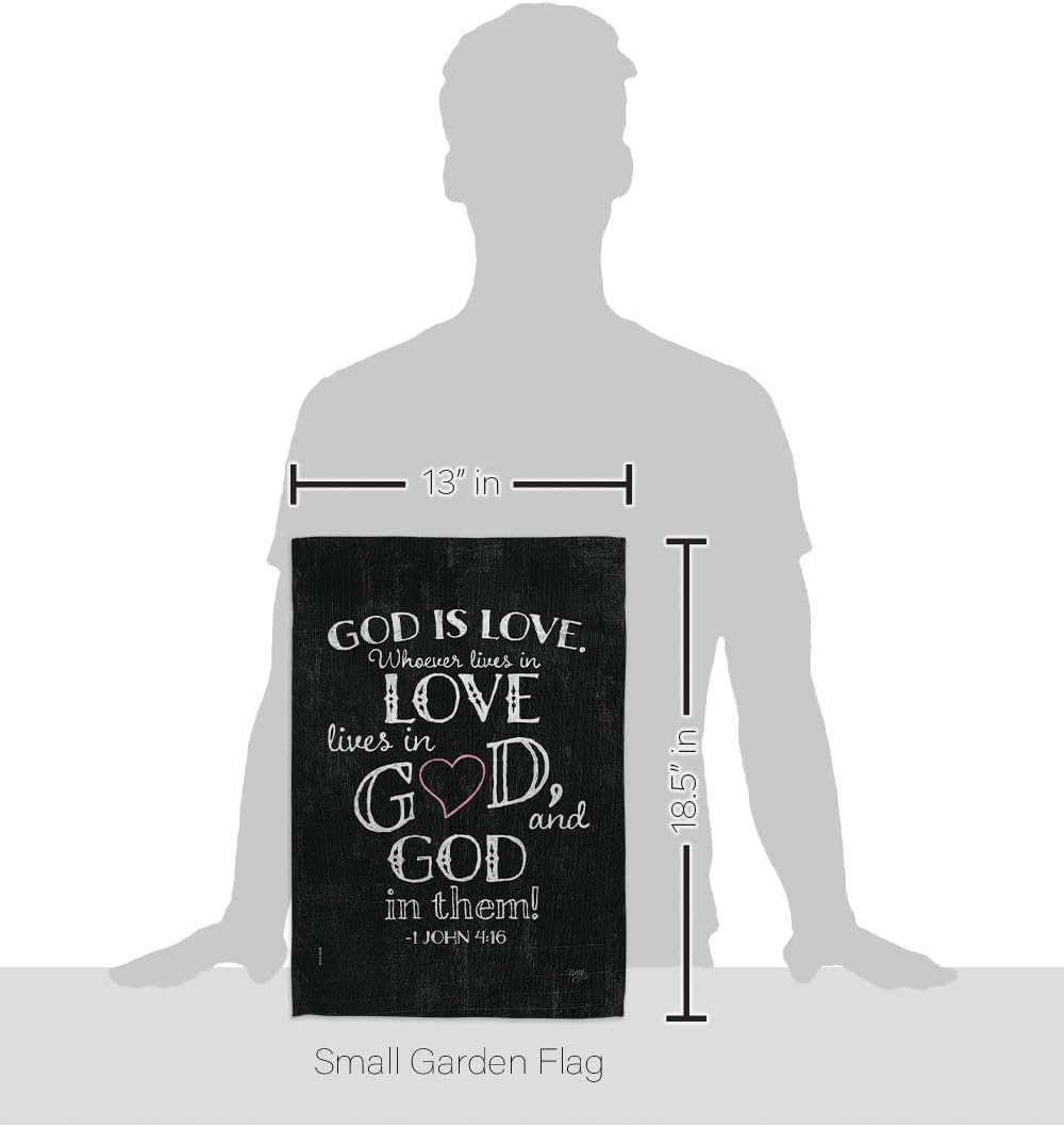 Breeze Decor God is Love Garden Flag Religious Bible Verses Bless Faith Thank Hope Pray Christian Religion House Decoration Banner Small Yard Gift Double-Sided, Made in USA