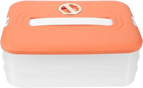 YARNOW Recipientes de almacenamiento de alimentos con tapas, caja de bola de masa para refrigerador de 3 capas, recipientes apilables para alimentos