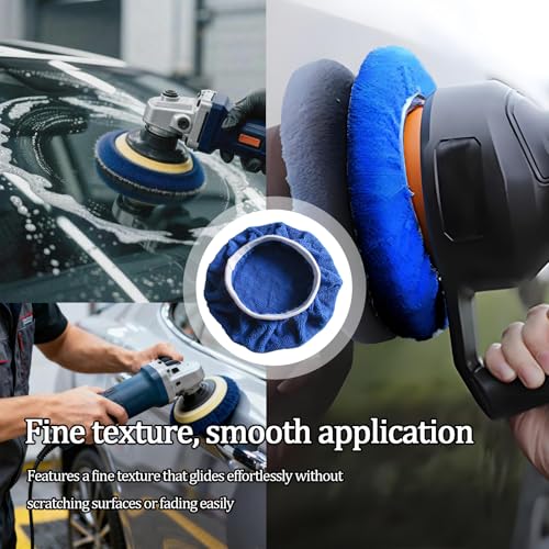 5 Stück Autopolierpad, Weiche Mikrofaser Polierpads 22,9-25,4 cm (9-10 Zoll), Polierhaube 250mm für Auto Polierer, langlebige Polierscheibe Microfiber für effektives Polieren und Wachsen